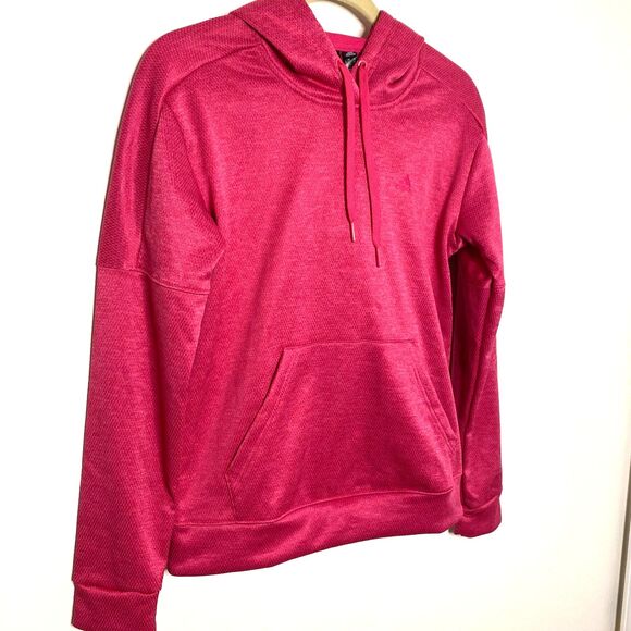 NWT Adidas Climawarm Womens Pink Hooded Pull On Athletic Sweatshirt Sz S - Picture 10 of 11